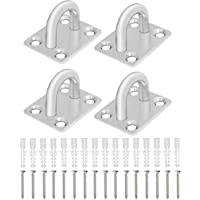 BELLE VOUS Placa de Ojo M8 Acero Inoxidable Anclaje Pared con Tornillos (Pack de 4) - Resistentes Ganchos Techo-Pared…